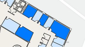 
							Planritning för Spaces Göteborg Gamlestan, 4 privata rum, 80 m²