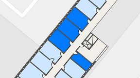 Planritning för Regus Almedal, 4 privata rum, 73 m²