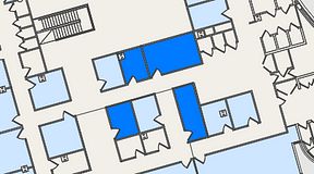 
							Planritning för United Spaces Östra Hamngatan, 4 privata rum, 45 m²