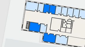 
							Planritning för Regus Alvik, 4 privata rum, 58 m²
