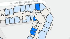 
							Planritning för Kontoret Nybroviken, 4 privata rum, 37 m²