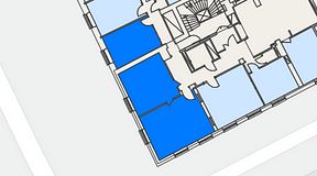 
							Planritning för iOffice Sveavägen, 3 privata rum, 81 m²