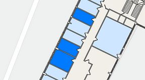 
							Planritning för Quick Office Älvsjö, 3 privata rum, 33 m²