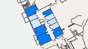 
							Planritning för Genetor K6, 5 privata rum, 77 m²