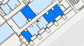 
							Planritning för Spaces Gamla Stan, 4 privata rum, 47 m²