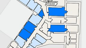 Planritning för Entreprenörsgatan Kungsgatan, 5 privata rum, 67 m²