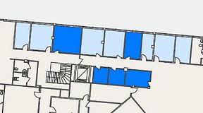 
							Planritning för Spaces Helsingborg Väla, 5 privata rum, 58 m²