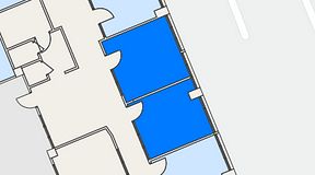 
							Planritning för FASTOFFICE Södertälje, 2 privata rum, 34 m²