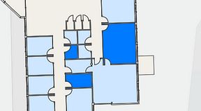 
							Planritning för Helio Frösundavik, 3 privata rum, 43 m²