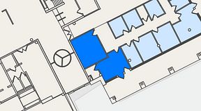 
							Planritning för Mindpark Hyllie Skrivaregatan, 2 privata rum, 45 m²