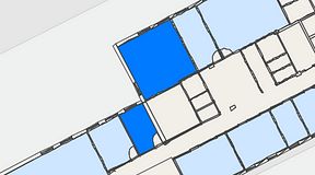 Planritning för iOffice Kungsgatan 64, 2 privata rum, 46 m²
