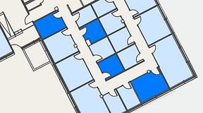 
							Planritning för Spaces Hyllie Vista, 4 privata rum, 46 m²