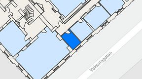 
							Planritning för United Spaces Uppsala, 1 privata rum, 8 m²