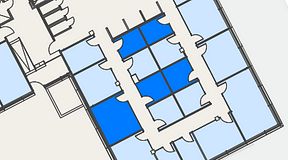 
							Planritning för Spaces Hyllie Vista, 5 privata rum, 51 m²