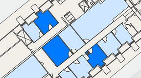 
							Planritning för Spaces Gamla Stan, 3 privata rum, 45 m²