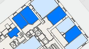 
							Planritning för Spaces Gamla Stan, 5 privata rum, 74 m²