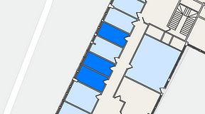 
							Planritning för Quick Office Älvsjö, 3 privata rum, 27 m²