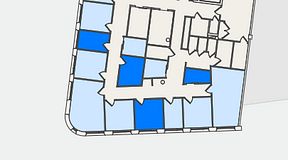 
							Planritning för United Spaces Nordenskiöldsgatan 24, 4 privata rum, 40 m²