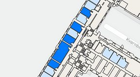 Planritning för iOffice Sjöbefälsskolan, 5 privata rum, 89 m²
