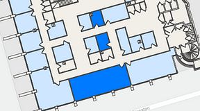 
							Planritning för United Spaces Östra Hamngatan, 3 privata rum, 77 m²