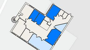 
							Planritning för FirstOffice Måttbandsvägen 12, 4 privata rum, 48 m²