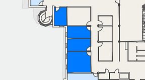 
							Planritning för FirstOffice Arenavägen 33, 4 privata rum, 68 m²