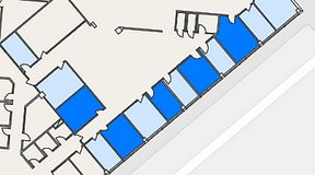 
							Planritning för Spaces Helsingborg Väla, 5 privata rum, 72 m²