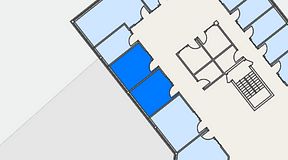 
							Planritning för FASTOFFICE Lunda, 2 privata rum, 28 m²