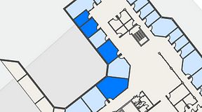 
							Planritning för FASTOFFICE Lunda, 4 privata rum, 75 m²