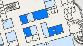 
							Planritning för United Spaces Östra Hamngatan, 5 privata rum, 51 m²