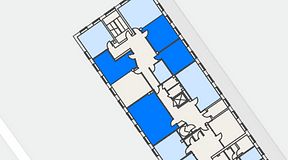 Planritning för Regus Östersund, 4 privata rum, 82 m²