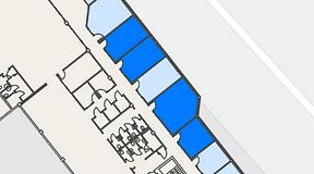 
							Planritning för FASTOFFICE Lunda, 4 privata rum, 87 m²