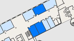
							Planritning för Convendum Spårvagnshallarna, 3 privata rum, 61 m²