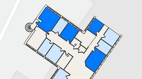 
							Planritning för FirstOffice Måttbandsvägen 12, 4 privata rum, 66 m²