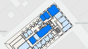 
							Planritning för Spaces Gamla Stan, 5 privata rum, 147 m²