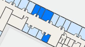 
							Planritning för Quick Office Älvsjö, 4 privata rum, 48 m²