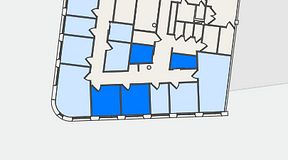 Planritning för United Spaces Nordenskiöldsgatan 24, 4 privata rum, 41 m²