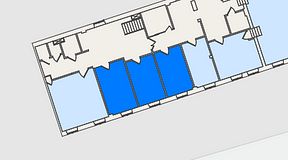 
							Planritning för Entreprenörsgatan Södra Larmgatan, 3 privata rum, 51 m²