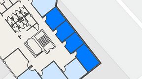 
							Planritning för FASTOFFICE Lunda, 4 privata rum, 65 m²