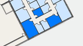 
							Planritning för Spaces Hyllie Vista, 3 privata rum, 51 m²