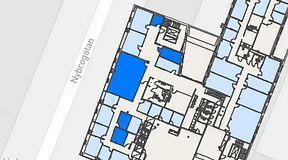 
							Planritning för Regus Östermalmstorg, 5 privata rum, 91 m²