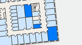 
							Planritning för QuickOffice Kista, 3 privata rum, 41 m²