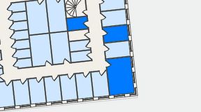 
							Planritning för QuickOffice Kista, 3 privata rum, 42 m²