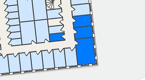 
							Planritning för QuickOffice Kista, 4 privata rum, 44 m²