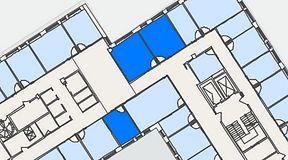 
							Planritning för Regus Kistagången 20b, 3 privata rum, 51 m²