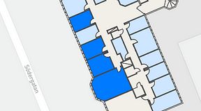 
							Planritning för Regus Helsingborg Södergatan, 4 privata rum, 70 m²