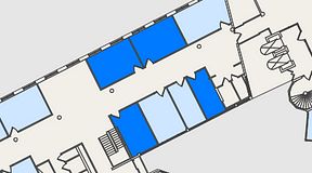 
							Planritning för Convendum Spårvagnshallarna, 4 privata rum, 79 m²