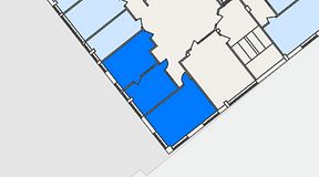 Planritning för Regus Hagsätra, 3 privata rum, 53 m²