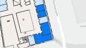 
							Planritning för THE WORKS Medborgarplatsen, 4 privata rum, 69 m²