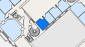 
							Planritning för Banken Coworking, 1 privata rum, 12 m²